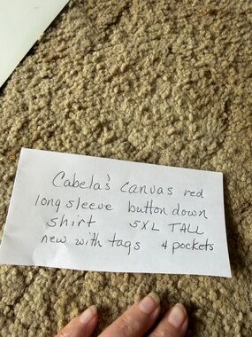 Cabela's Red Canvas Long-Sleeve Button Shirt